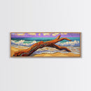 Driftwood Beach, Ocean Wave Art, Coastal Wall Art, Framed Canvas Print, Nature Home Decor, Relaxing Bathroom Art, Bedroom Art