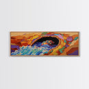 Hidden Treasure Cave, Ocean Fantasy Art, Canvas Print, Bold Coastal Decor, Colorful Kids Room Wall Art, Surreal Beach Style