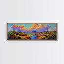 Serene River Sunset, Colorful Landscape Reflection, Nature Wall Scene, Framed Canvas Print, Bedroom Wall Art, Calming Scenic Artwork
