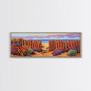 Beach Fence Trail, Ocean Coastal View, Sandy Pathway, Framed Canvas Print, Vibrant Seaside Art, Bathroom or Entryway Decor