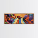 Mexican Blanket Table, Colorful Still Life, Canyon View, Canvas Print, Kitchen Wall Art, Folk Style Decor, Boho Dining Room Art