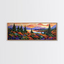 Autumn Mountain Trail, Sunset Path, Nature Landscape, Framed Canvas Print, Cabin Decor, Fall Colors, Living Room Wall Art, Rustic Art