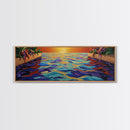 Sunset Infinity Pool, Tropical Water Reflection, Vibrant Resort View, Canvas Print, Bathroom Wall Art, Dreamy Landscape, Modern Art