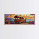 Flower Wagon, Sunset Trail, Wildflower Garden, Rustic Charm, Framed Canvas Print, Autumn Wall Art, Living Room Decor, Country Farmhouse Art
