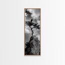 Eagle Tree, Cliff Perch, Bold Wildlife, Adventure Decor, Framed Canvas Print, Rustic Cabin Wall Art, American Symbolic Art