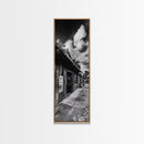 Western Saloon, Rustic Storefront, Desert Vibes, Black and White Photography, Framed Canvas Print, Man Cave Art, Americana Wall Style