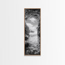 Sea Cave View, Ocean Opening, Rugged Rock Passage, Framed Canvas Print, Coastal Wall Art, Adventure Decor, Modern Rustic Style