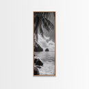 Island View, Palm Shoreline, Tropical Escape, Framed Canvas Print, Beach House Wall Art, Coastal Summer Decor, Zen Ocean Aesthetic