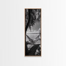 Hammock Dreams, Coastal Rest, Lakeside Retreat, Chill Vibes, Framed Canvas Print, Boho Wall Art, Serene Bedroom Art, Relaxation Inspired Decor