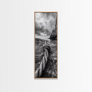 Nautical Rope, Coastal Texture, Ocean Cliff Mood, Seaside Minimal, Framed Canvas Print, Nautical Wall Art, Modern Rustic Bathroom Decor