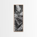 Weathered Trap, Lobster Fishing, Coastal Netting, Ocean Life, Rustic Seaside Framed Canvas Print, Beach House Nautical Wall Art