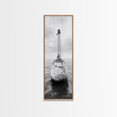 Nautical Buoy, Ocean Rope, Minimal Seascape, Framed Canvas Print, Coastal Wall Art, Bathroom Decor, Modern Nautical Art, Minimalist Home