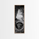 Ocean Cave, Coastal View, Natural Tide Pool, Canvas Print, Bathroom Wall Art, Seaside Decor, Minimalist Landscape, Black and White Art
