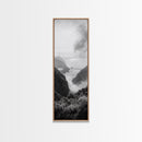 Foggy Coast, Ocean Cliffs, Atmospheric Horizon, Canvas Print, Nature Wall Art, Moody Landscape, Neutral Tones, Hallway or Office Decor