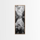 Reflective Lake, Cloud Mirror, Mountain Calm, Canvas Print, Serene Bedroom Wall Art, Nature Tranquility, Scandinavian Landscape Style