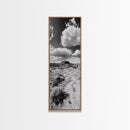 Desert Butte View, Southwest Horizon, Dramatic Sky, Framed Canvas Print, Boho Living Room Art, Western Landscape Photography, Man Cave