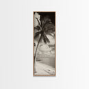 Tropical Palm Tree, Seaside Tranquility, Island Breeze, Framed Canvas Print, Bathroom Wall Art, Boho Beach Decor, Coastal Vibes