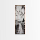 Vineyard Pathway, Scenic Hills, Countryside View, Rustic Charm, Framed Canvas Print, Farmhouse Kitchen Wall Art, Autumn Decor