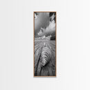 Ocean Clam, Moody Beach, Tidal Lines, Coastal Detail, Canvas Print, Nautical Bathroom Wall Art, Black and White Ocean Decor,  Den Wall Piece