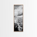 Stormy Waves, Sea Foam, Coastal Ocean, Canvas Print, Moody Seascape, Neutral Wall Art, Beach Bathroom or Entryway Home Decor