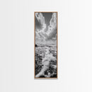 Sparkling Ocean, Cloud Horizon, Sea Breeze, Framed Canvas Print, Bright Coastal Art, Bathroom or Living Room Summer Vibe Wall Decor