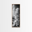 Ocean Shoreline, Coastal Decor, Beach Serenity, Nautical Style, Tranquil Scene, Framed Canvas Print, Bathroom Wall Art, Modern Beach Aesthetic