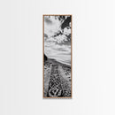 Beach Tapestry, Peaceful Shoreline, Boho Coastal, Framed Canvas Print, Yoga Room Wall Art, Neutral Beach Decor, Relaxing Home Vibe