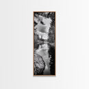Forest Reflection, Lake Stillness, Tranquil Pines, Nature Calm, Black and White Canvas Print, Bedroom Wall Art, Cabin Vibes