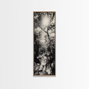 Forest Path, Sunburst Trees, Woodland Trail, Nature Light Framed Canvas Print, Boho Entryway Wall Art, Autumn Rustic Home Decor