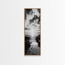 Sunset Shore, Tranquil Waters, Coastal Cove, Golden Glow Canvas Print, Beach House Living Room Wall Art, Seaside Summer Decor