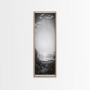 Horizon Glow, Ocean Sunset, Seaside Path, Tranquil Evening Framed Canvas Print, Nature Inspired Bedroom Wall Art, Zen Minimalist Decor