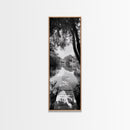 Tranquil Dock, Lake Stillness, Nature Reflection, Forest Retreat, Framed Canvas Print, Cabin Wall Art, Rustic Style, Bedroom Decor