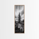 Lone Pine Tree, Forest Mood, Wilderness Art, Framed Canvas Print, Minimalist Wall Decor, Cabin Art, Neutral Fall Tones, Nature Lover Gift