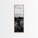 Metal Cup, Shoreline Still Life, Rustic Seaside, Canvas Print, Vintage Aesthetic, Coastal Kitchen Wall Art, Minimal Beach Mood
