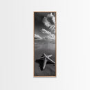 Starfish Beach, Shoreline Calm, Ocean Minimalism, Canvas Print, Coastal Living Room Wall Art, Nautical Bathroom Decor, Beach House Style