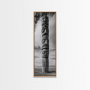 Totem Pole, Tribal Faces, Historic Symbolism, Canvas Print, Cultural Wall Decor, Office Wall Art, Rustic Museum Style Photography