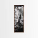 Breaching Whale Art, Ocean Wildlife Print, Marine Life Photography, Dramatic Sea Scene, Coastal Living Room Decor, Canvas Print