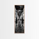 Pier Perspective, Symmetrical Architecture Art, Coastal Concrete Structure, Industrial Minimalist Decor, Framed Canvas Print