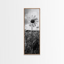 Single Daisy Bloom, Minimalist Botanical, Black White Flower, Framed Canvas Print, Nature Inspired Art, Bedroom Wall Decor, Modern Farmhouse