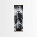 Industrial Ship, Black and White Boat, Urban Seascape, Moody Harbor, Canvas Print, Nautical Wall Art, Man Cave Art, Office Decor