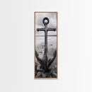 Nautical Anchor, Coastal Vibes, Marine Decor, Ocean-Inspired, Bold Statement, Framed Canvas Print, Entryway Wall Art, Rustic Beach Style