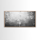 Fishing Pole, Water Focus, Tranquil Reflections, Minimalist Angler Art, Canvas Print, Cabin Wall Art, Lakehouse Decor