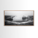 Serene Fog Cliffs, Dreamy Coastline, Soft Light Seascape, Canvas Print, Tranquil Bedroom Wall Art, Minimal Nature Photography
