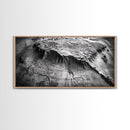 Topographic Map Detail, Antique Terrain, Black and White Landscape, Canvas Print, Office Wall Art, Historical Geography Decor