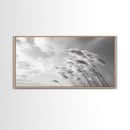 Windswept Grass, Minimal Nature, Calm Sky, Neutral Art, Framed Canvas Print, Bedroom Wall Art, Scandinavian Decor, Peaceful Pastel Tones