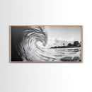 Ocean Wave Art, Coastal Decor, Heart Wave Wall Art, Black and White Photography, Canvas Print, Beach Bathroom, Surf Vibes, Minimalist Surf Home