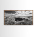 Prairie Crater Scene, Nature Landscape, Rustic Country Vibe, Farmhouse Wall Decor, Canvas Print, Entryway Accent, Autumn Earth Tones