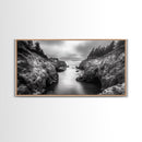 Ocean Passage, Cliff Channel, Rugged Coast, Forest Horizon, Canvas Print, dramatic nature art, large wall piece, hallway landscape art