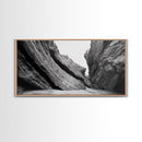 Canyon Rocks, Desert Wall, Natural Texture, Modern Rustic Decor, Framed Canvas Print, Bathroom Wall Art, Monochrome Earth Tones