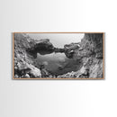 Arch Pool, Stone Lagoon, Natural Wonder, Organic Texture, Minimal Coastal Wall Decor, Canvas Print, Earth Tones Bathroom Art